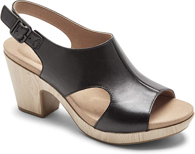 Rockport Women's Vivianne Cutout Sling Platform Leather Sandals