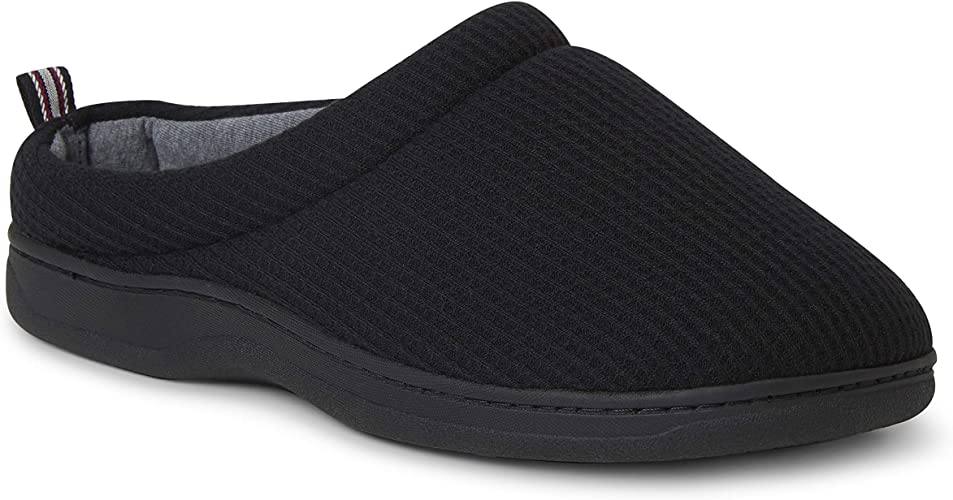 Dearfoams Men's Nathan Waffle Knit Clog Slipper